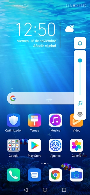 Continúe presionando para ajustar el volumen hasta el nivel requerido