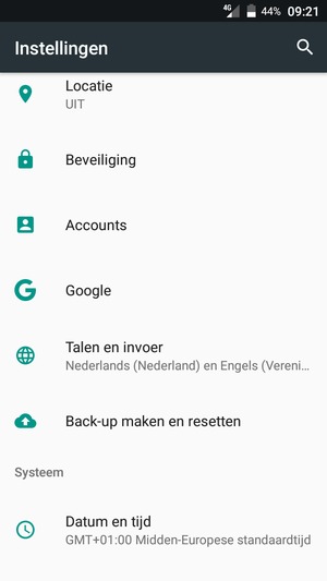 Scroll naar en selecteer Beveiliging