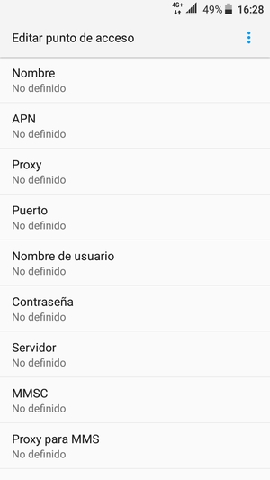 Introduzca la información de Internet