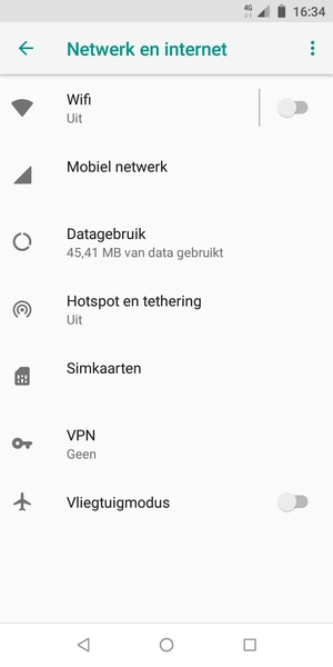Selecteer Hotspot en tethering