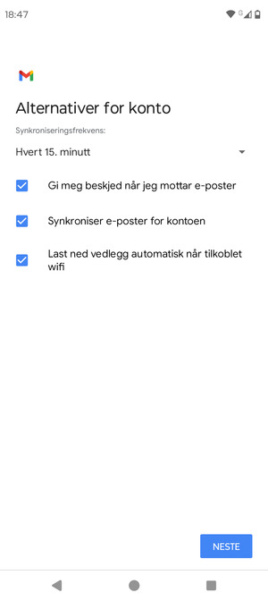 Velg NESTE