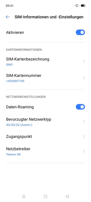 Schalten Sie Daten-Roaming an oder aus