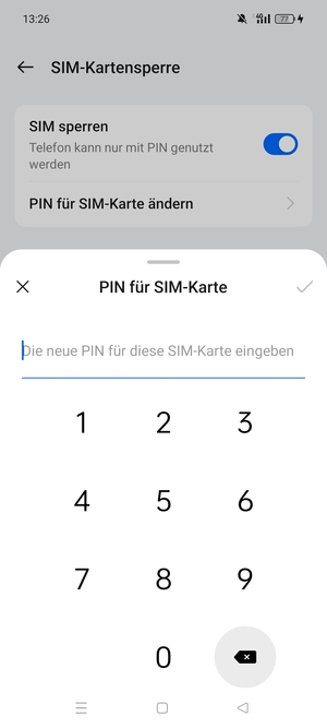 Geben Sie Ihre Neue PIN für die SIM-Karte ein und wählen Sie OK