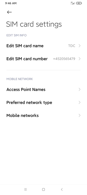 Select Preferred network type