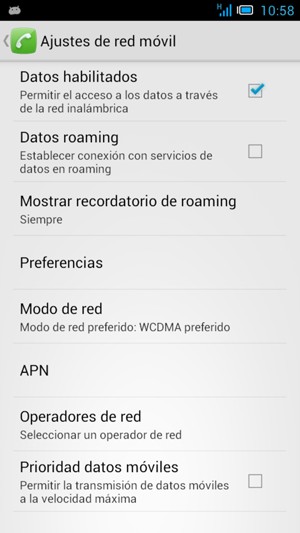 Para cambiar la red en caso de problemas de conectividad, seleccione Operadores de red