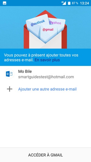Sélectionnez ACCÉDER À GMAIL