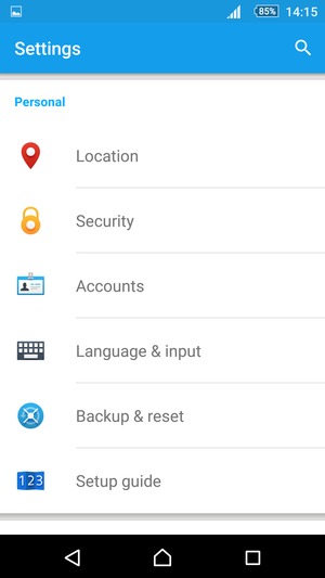 Scroll to and select Backup & reset