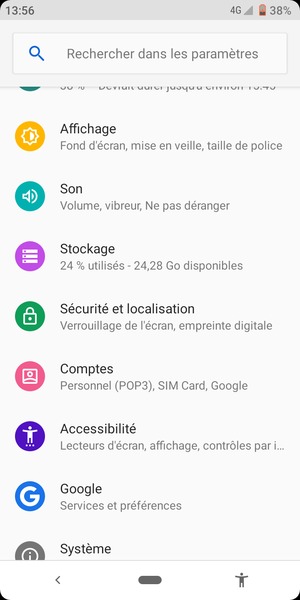 Faites défiler et sélectionnez Sécurité et localisation