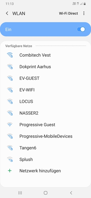 Wählen Sie das Wireless-Netzwerk, zu dem Sie eine Verbindung herstellen möchten