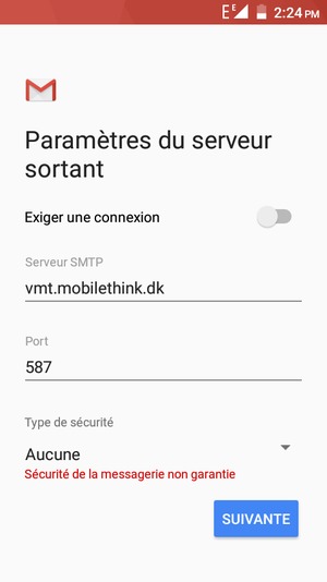 Sélectionnez SUIVANTE