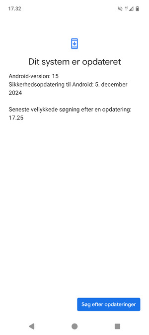 Hvis din telefon er opdateret, vil du se følgende skærmbillede