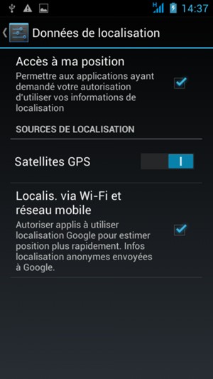 Désactiver le GPS / GPS satellites / Location
