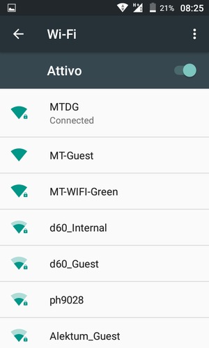 Ora sei connesso alla rete Wi-Fi