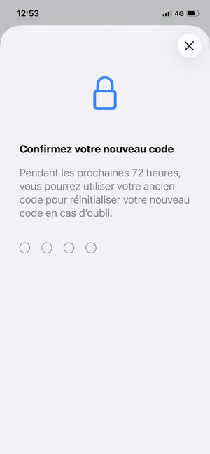 Saisissez votre nouveau mot de passe