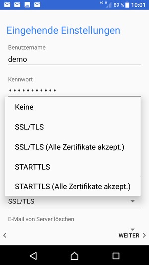 Wählen Sie Keine und WEITER