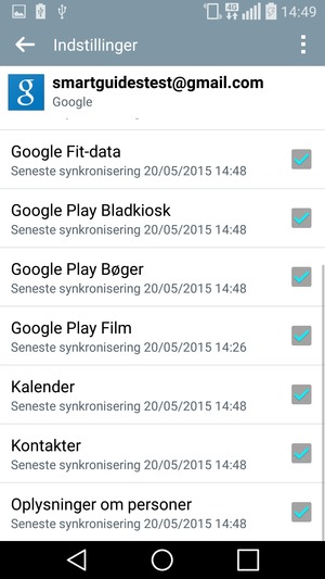 Kontroller at Kontakter er valgt