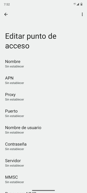 Introduzca la información de Internet