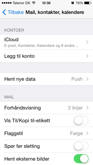 Velg Legg til konto
