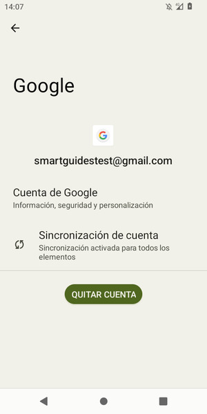 Seleccione Sincronización de cuenta