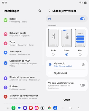 Velg ønsket alternativ og velg Utført