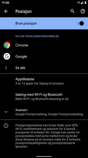 Slå av Bruk posisjon