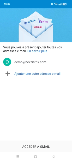 Sélectionnez ACCÉDER À GMAIL