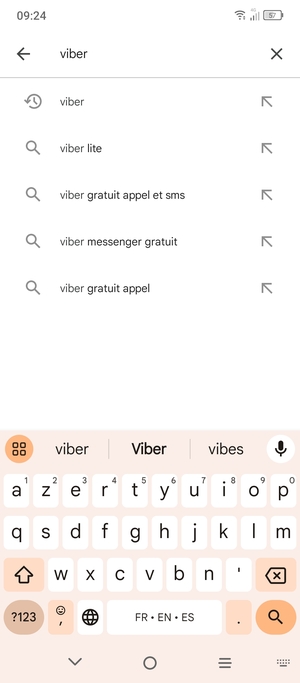 Saisissez le nom de l'appli et sélectionnez Rechercher