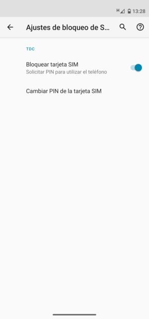 Seleccione  Cambiar PIN de la tarjeta SIM