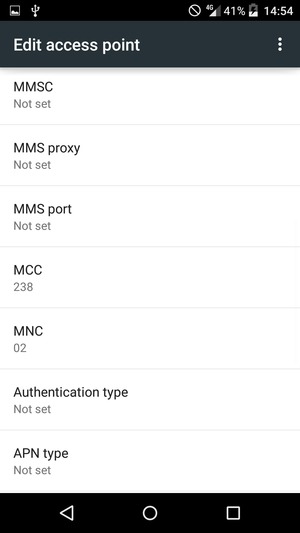 Scroll down and enter MMS information