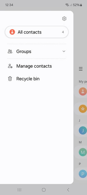 Select Manage contacts