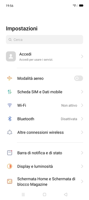 Seleziona Scheda SIM e Dati mobile