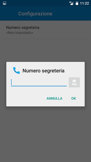 Inserisci Numero segreteria e seleziona OK