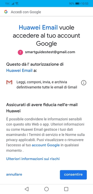Seleziona consentire