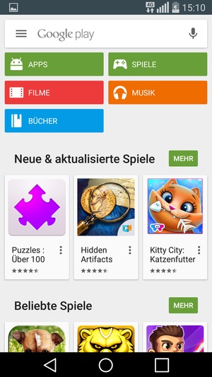 Wählen Sie die Suchleiste