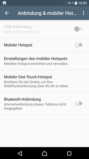 Wählen Sie Einstellungen des mobilen Hotspots