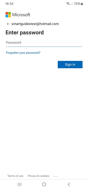 Enter your password and select Sign in