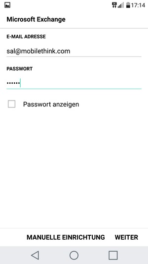 Geben Sie Ihre E-Mail-Adresse und Ihr Passwort ein. Wählen Sie WEITER