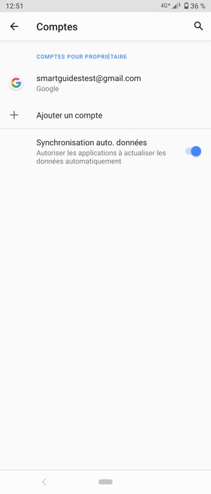 Sélectionnez votre compte Google