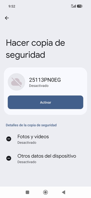 Seleccione Activar