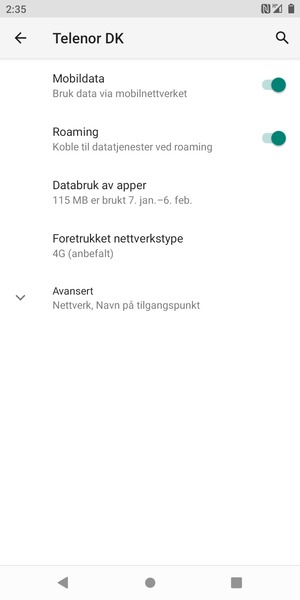 Slå Roaming på eller av
