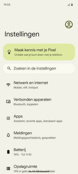 Selecteer Netwerk en internet