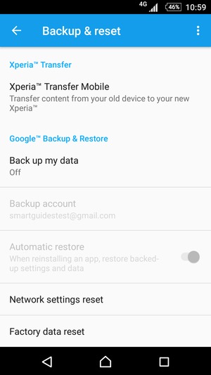 Select Back up my data