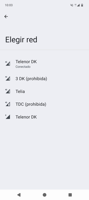Seleccione un operador de red de la lista