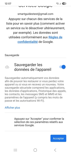 Sélectionnez Accepter