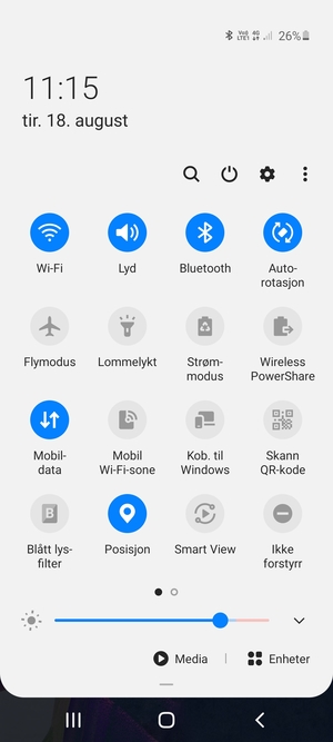 Slå av Wi-Fi og Bluetooth