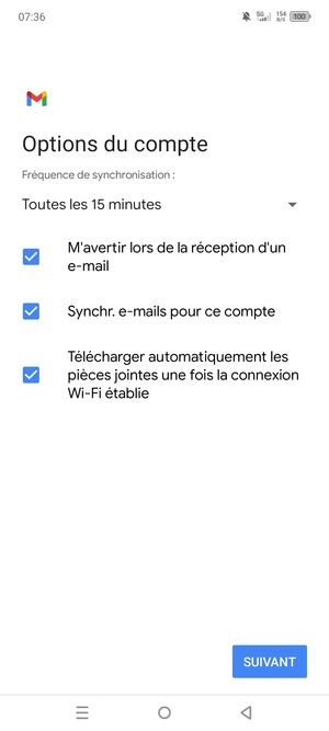 Sélectionnez SUIVANT