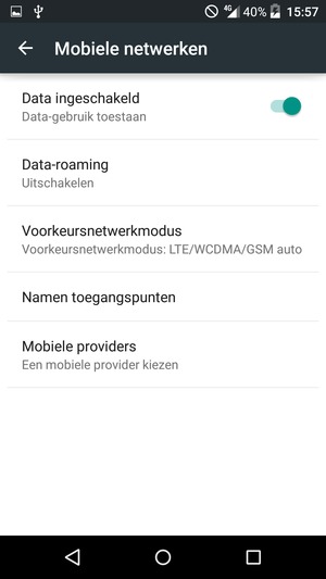 Om van netwerk te wisselen in geval van netwerkproblemen, selecteert u Mobiele providers