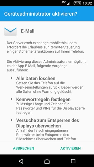Wählen Sie AKTIVIEREN