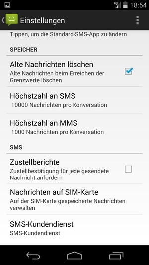 Wählen Sie SMS-Kundendienst