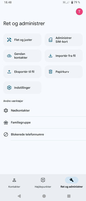 Vælg Administrer SIM-kort